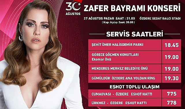 30 Ağustos Zafer Bayramı, Derya Uluğ ile kutlanacak