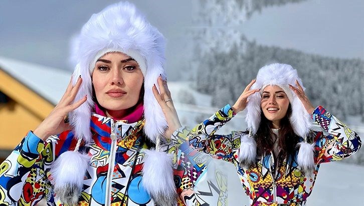 Fahriye Evcen’in kar pozlarına beğeni yağdı